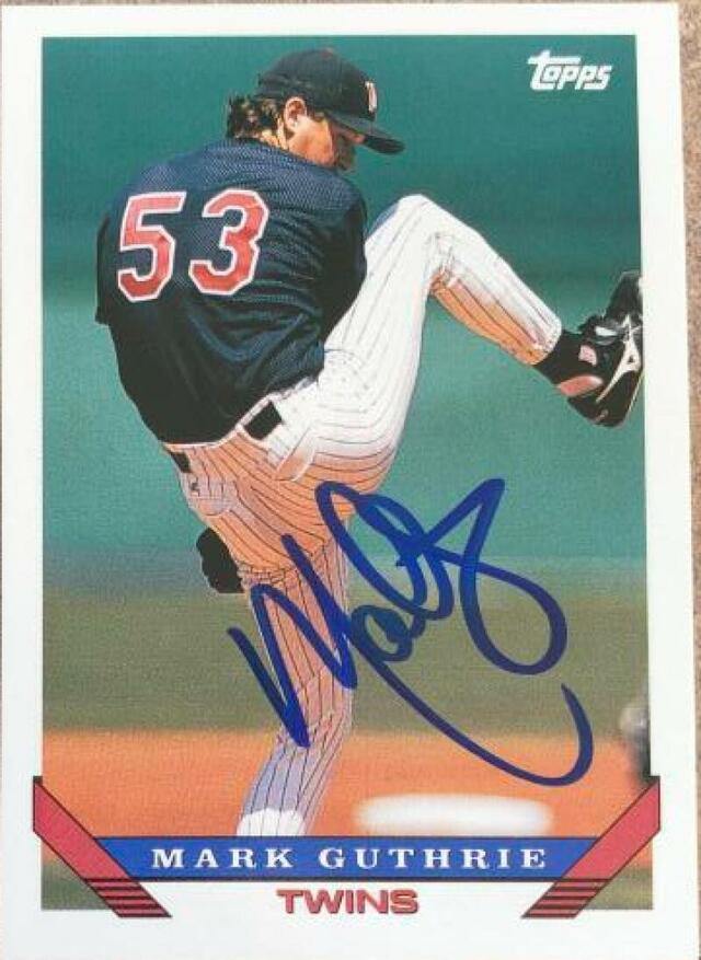 Mark Guthrie Signed 1993 Topps Baseball Card - Minnesota Twins - PastPros