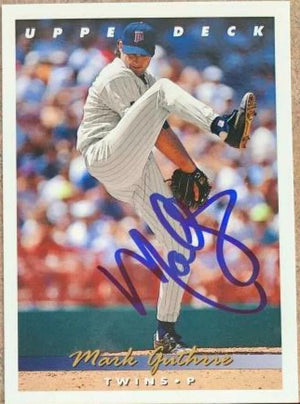 Mark Guthrie Signed 1993 Upper Deck Baseball Card - Minnesota Twins