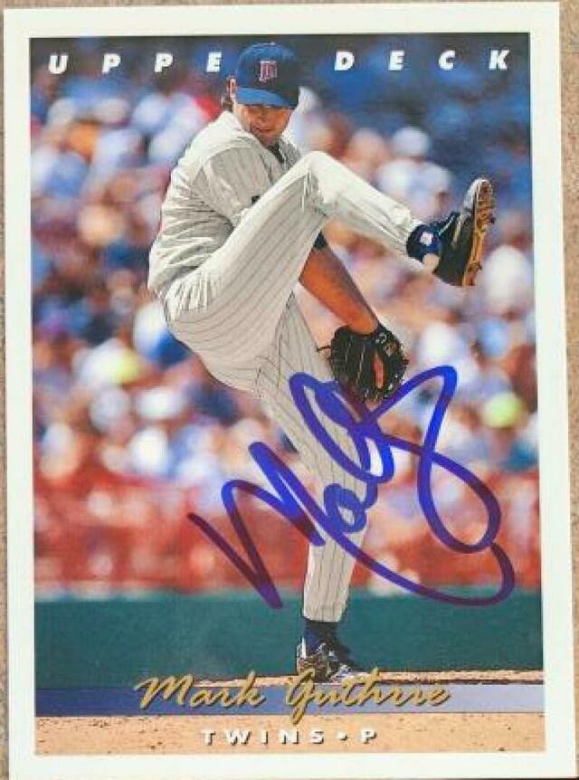 Mark Guthrie Signed 1993 Upper Deck Baseball Card - Minnesota Twins - PastPros