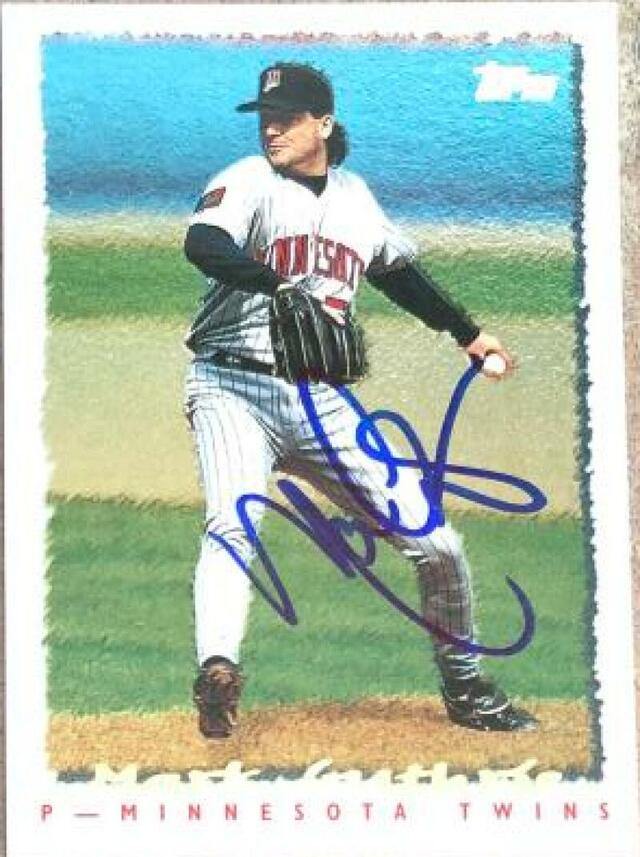 Mark Guthrie Signed 1995 Topps Cyberstats Baseball Card - Minnesota Twins - PastPros