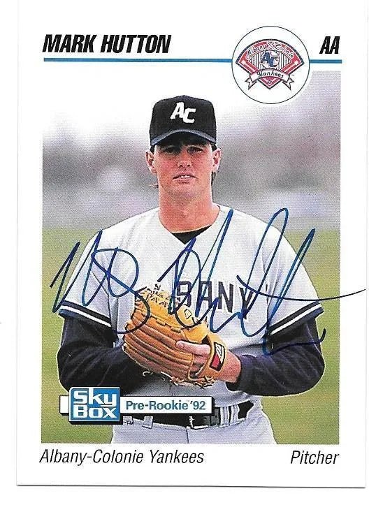 Mark Hutton Signed 1992 Skybox AA Baseball Card
