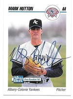 Mark Hutton Signed 1992 Skybox AA Baseball Card