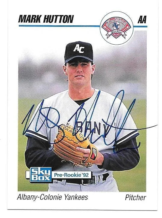 Mark Hutton Signed 1992 Skybox AA Baseball Card - PastPros