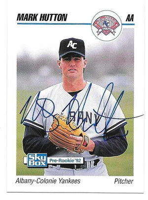 Mark Hutton Signed 1992 Skybox AA Baseball Card - PastPros
