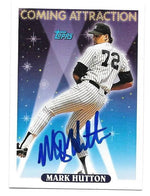 Mark Hutton Signed 1992 Topps Baseball Card - New York Yankees