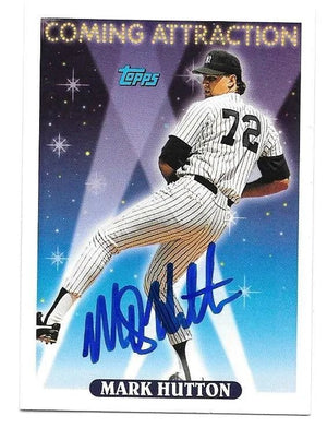 Mark Hutton Signed 1992 Topps Baseball Card - New York Yankees