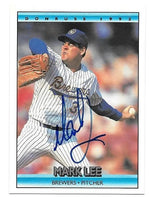 Mark Lee Signed 1992 Donruss Baseball Card - Milwaukee Brewers