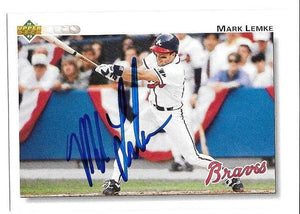 Mark Lemke Signed 1992 Upper Deck Baseball Card - Atlanta Braves