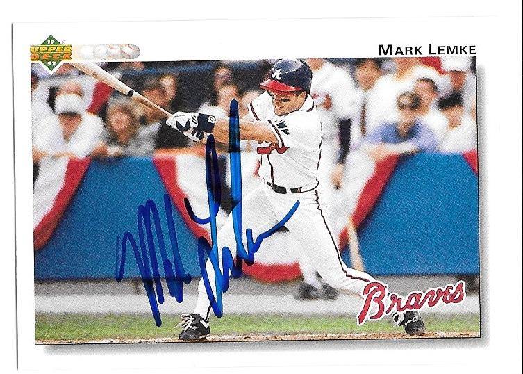 Mark Lemke Signed 1992 Upper Deck Baseball Card - Atlanta Braves - PastPros