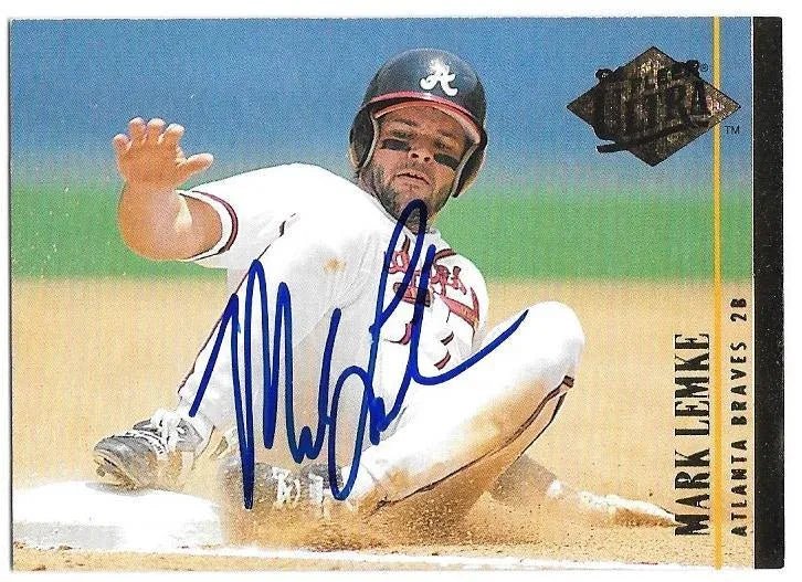 Mark Lemke Signed 1994 Fleer Ultra Baseball Card - Atlanta Braves