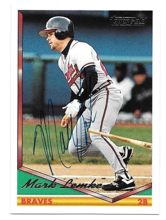Mark Lemke Signed 1994 Topps Gold Baseball Card - Atlanta Braves