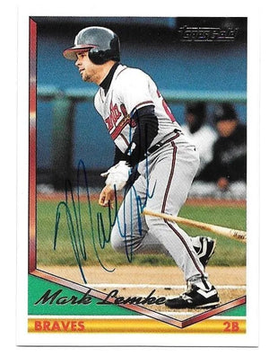 Mark Lemke Signed 1994 Topps Gold Baseball Card - Atlanta Braves