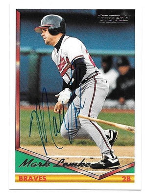 Mark Lemke Signed 1994 Topps Gold Baseball Card - Atlanta Braves - PastPros