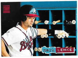 Mark Lemke Signed 1994 Topps Stadium Baseball Card - Atlanta Braves