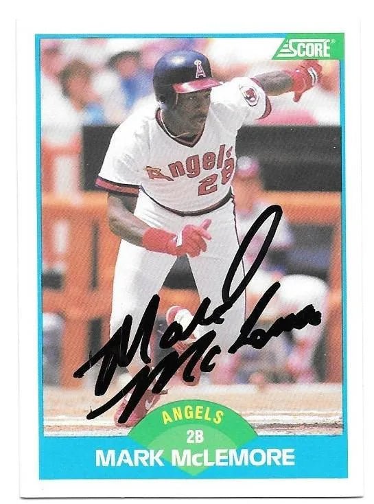 Mark McLemore Signed 1989 Score Baseball Card - California Angels