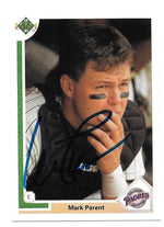 Mark Parent Signed 1991 Upper Deck Baseball Card - San Diego Padres