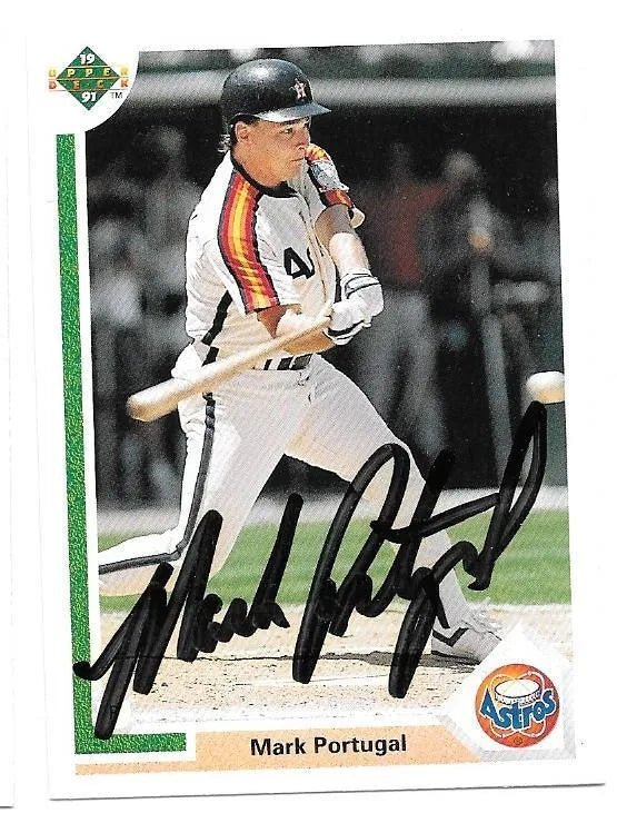 Mark Portugal Signed 1991 Upper Deck Baseball Card - Houston Astros