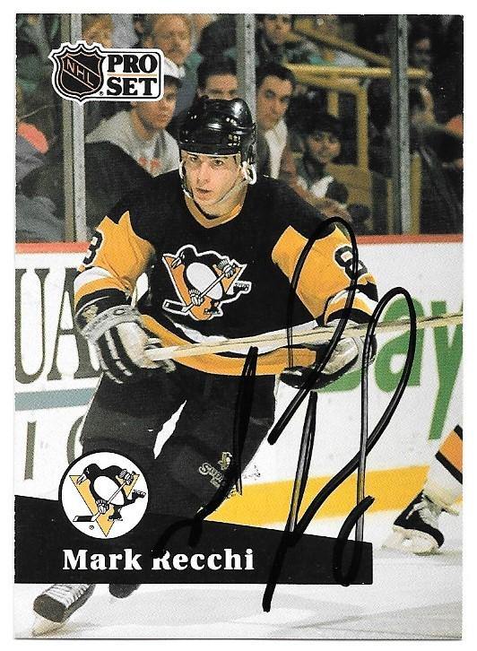 Mark Recchi Signed 1991-92 Pro Set Hockey Card - Pittsburgh Penguins - PastPros
