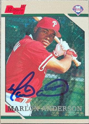 Marlon Anderson Signed 1996 Bowman Baseball Card - Philadelphia Phillies - PastPros