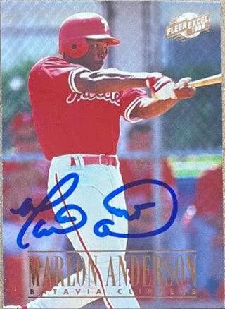 Marlon Anderson Signed 1996 Fleer Excel Baseball Card - Batavia Clippers
