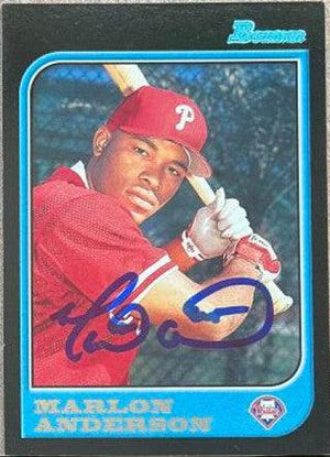 Marlon Anderson Signed 1997 Bowman Baseball Card - Philadelphia Phillies - PastPros
