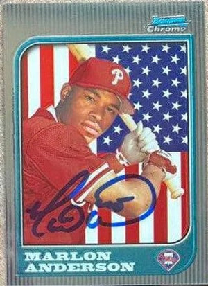 Marlon Anderson Signed 1997 Bowman Chrome International Baseball Card - Philadelphia Phillies