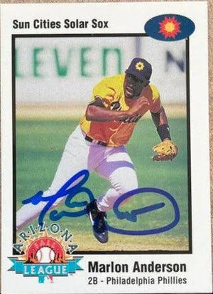 Marlon Anderson Signed 1998 Arizona Fall League Prospects Baseball Card - Philadelphia Phillies