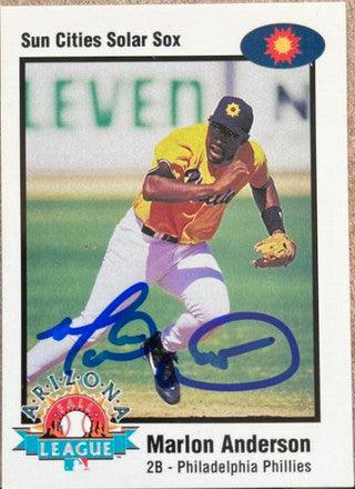 Marlon Anderson Signed 1998 Arizona Fall League Prospects Baseball Card - Philadelphia Phillies - PastPros