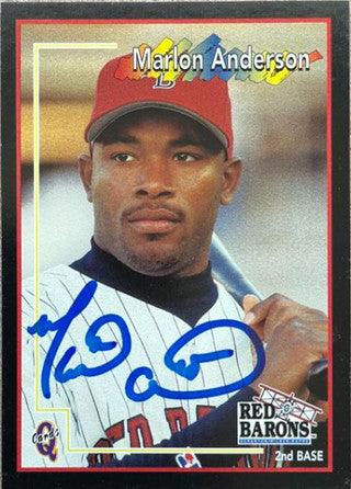 Marlon Anderson Signed 1998 Blueline Q-Cards Baseball Card - Scranton/Wilkes-Barre Red Barons - PastPros