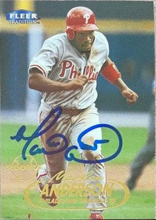 Marlon Anderson Signed 1998 Fleer Tradition Update Baseball Card - Philadelphia Phillies