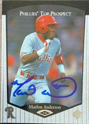 Marlon Anderson Signed 1998 SP Top Prospects Baseball Card - Philadelphia Phillies - PastPros