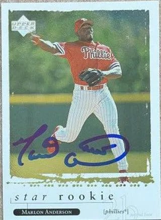 Marlon Anderson Signed 1998 Upper Deck Baseball Card - Philadelphia Phillies