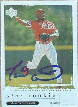 Marlon Anderson Signed 1998 Upper Deck Baseball Card - Philadelphia Phillies