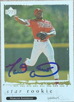 Marlon Anderson Signed 1998 Upper Deck Baseball Card - Philadelphia Phillies - PastPros