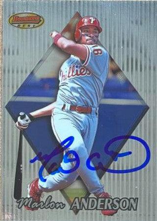 Marlon Anderson Signed 1999 Bowman's Best Baseball Card - Philadelphia Phillies - PastPros