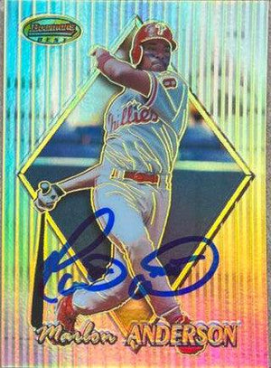 Marlon Anderson Signed 1999 Bowman's Best Refractor Baseball Card - Philadelphia Phillies - PastPros