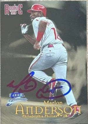 Marlon Anderson Signed 1999 Fleer Brilliants Baseball Card - Philadelphia Phillies