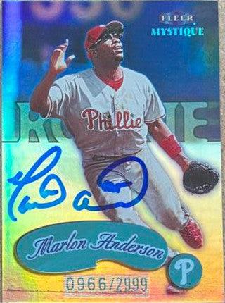 Marlon Anderson Signed 1999 Fleer Mystique Baseball Card - Philadelphia Phillies - PastPros