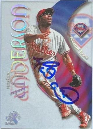Marlon Anderson Signed 1999 SkyBox E-X Century Baseball Card - Philadelphia Phillies