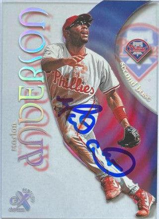 Marlon Anderson Signed 1999 SkyBox E-X Century Baseball Card - Philadelphia Phillies - PastPros