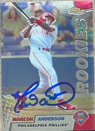 Marlon Anderson Signed 1999 Topps Finest Baseball Card - Philadelphia Phillies - PastPros