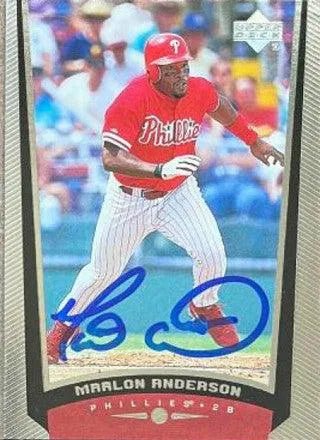 Marlon Anderson Signed 1999 Upper Deck Baseball Card - Philadelphia Phillies