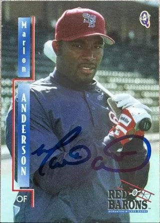 Marlon Anderson Signed 2000 Blueline Q-Cards Baseball Card - Scranton/Wilkes-Barre Red Barons