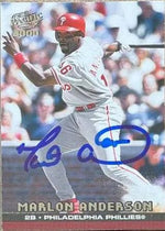 Marlon Anderson Signed 2000 Pacific Baseball Card - Philadelphia Phillies