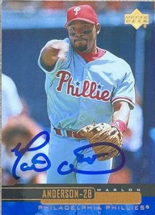 Marlon Anderson Signed 2000 Upper Deck Baseball Card - Philadelphia Phillies