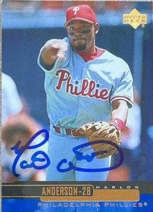 Marlon Anderson Signed 2000 Upper Deck Baseball Card - Philadelphia Phillies - PastPros
