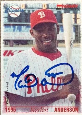 Marlon Anderson Signed 2001 Agway Baseball Card - Batavia Muckdogs