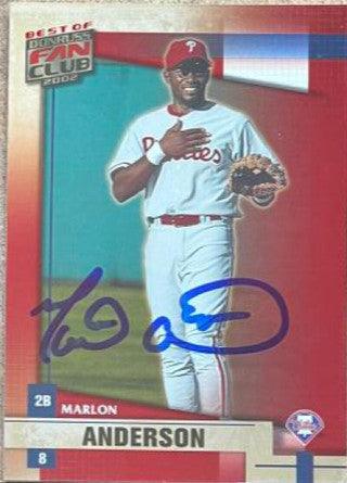 Marlon Anderson Signed 2001 Donruss Best of Fan Club Baseball Card - Philadelphia Phillies - PastPros