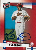 Marlon Anderson Signed 2001 Donruss Fan Club Baseball Card - Philadelphia Phillies - PastPros