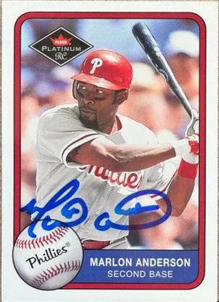 Marlon Anderson Signed 2001 Fleer Platinum Baseball Card - Philadelphia Phillies